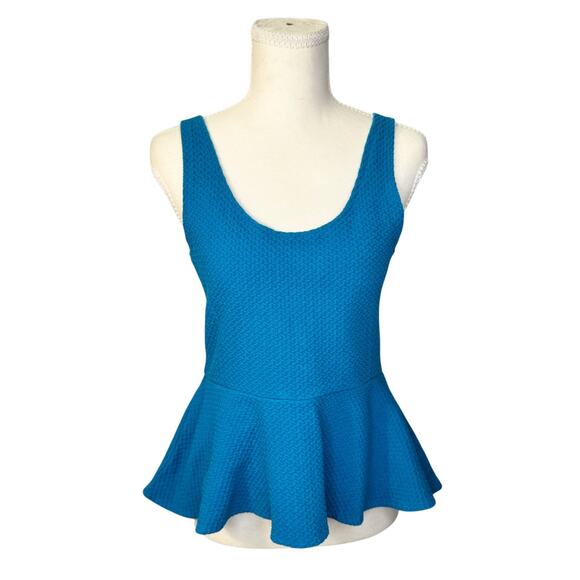 Ganni Tops - Ganni Peplum Top Women’s Small Blue Summer Dopamine Dressing Scandi Euro Coastal